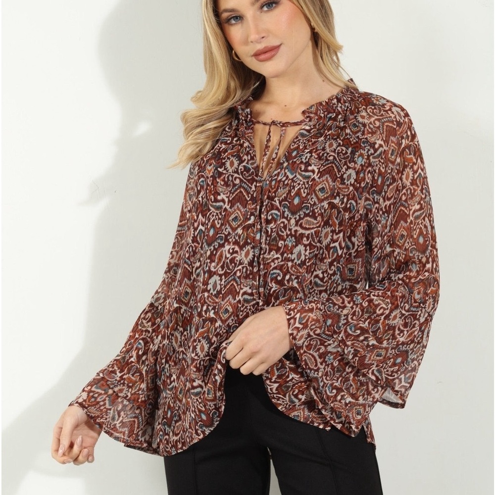 Veronica M Isola Flare Sleeve Blouse